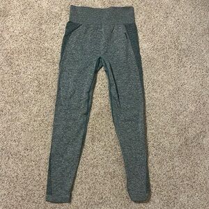 Gymshark Flex High-Waisted leggings; dark green marl; size medium